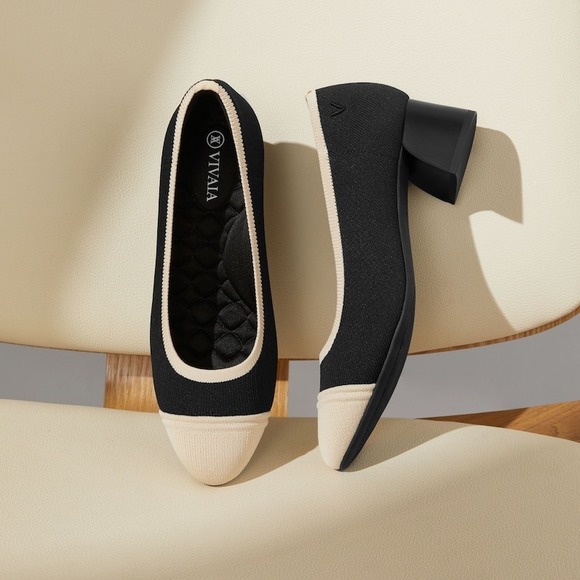 Vivaia Julie Pro Almond-Toe‎ Chunky Heels Pumps Arch Support US 7.5 EUR38.5 - Picture 2 of 12